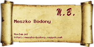 Meszko Bodony névjegykártya